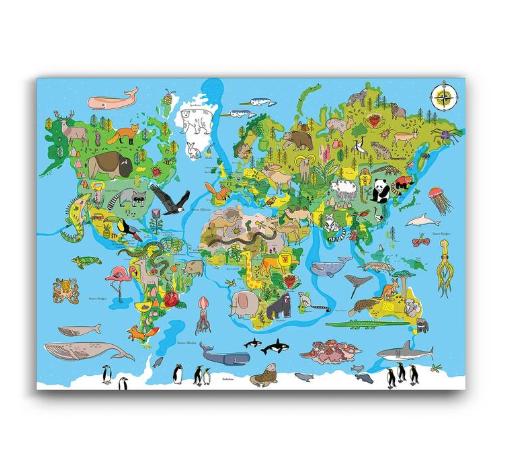 Mapa Mundi Infantil Lámina