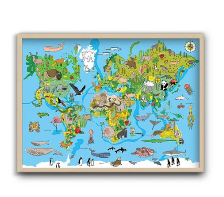Mapa Mundi infantil Enmarcado