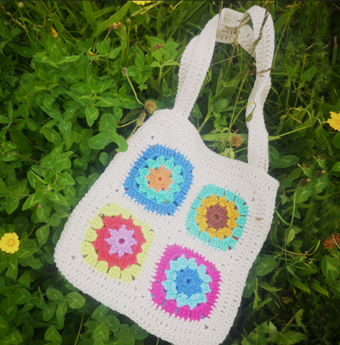 bolso crochet "florido"