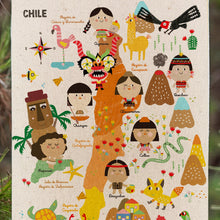 Mapa de Chile en tela